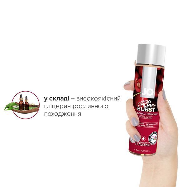 Змазка на водній основі JO H2O &mdash; Cherry Burst (120 мл) без цукру, рослинний гліцерин SO1670 фото