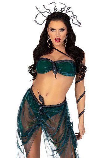 Еротичний костюм Медузи Горгони Leg Avenue Medusa Costume L, топ, спідниця, нарукавники, прикраси SO9214 фото