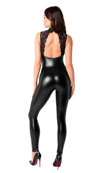 Комбінезон Noir Handmade F342 Powerwetlook and lace overall - XL SX1999 фото