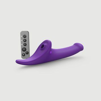 Вібронасадка для страпону з вакуумною стимуляцією Strap-On-Me Multi Orgasm Dildo L Purple SX4034 фото
