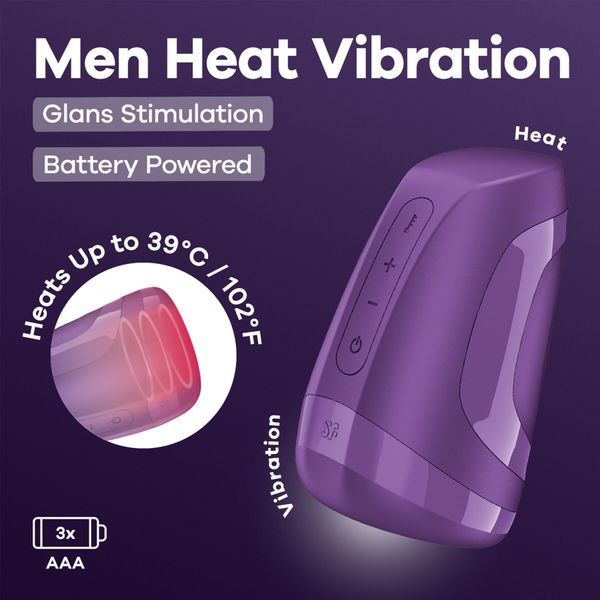 Мастурбатор Satisfyer Men Heat Vibration Battery Series імітатор мінету, підігрів та вібрація SX3843 фото
