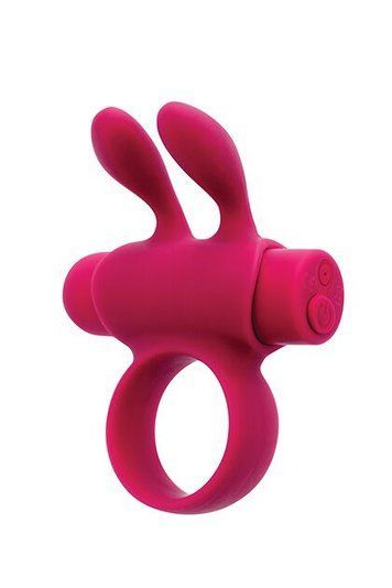 Ерекційне віброкільце S Pleasures Premium Rabbit Ring, рожеве, зі знімною віброкулею та вушками SX1609 фото